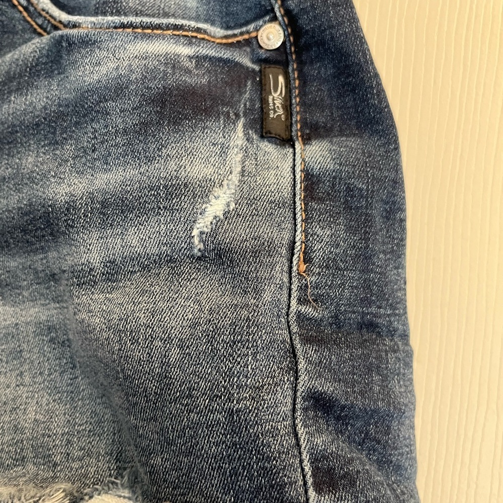 Silver Jeans Co Boyfriend Dark Blue Jean Shorts 26 EUC - Picture 6 of 7
